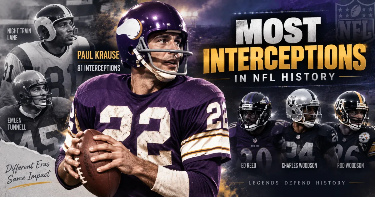 Most Interceptions in NFL History: Paul Krause's Untouched Record