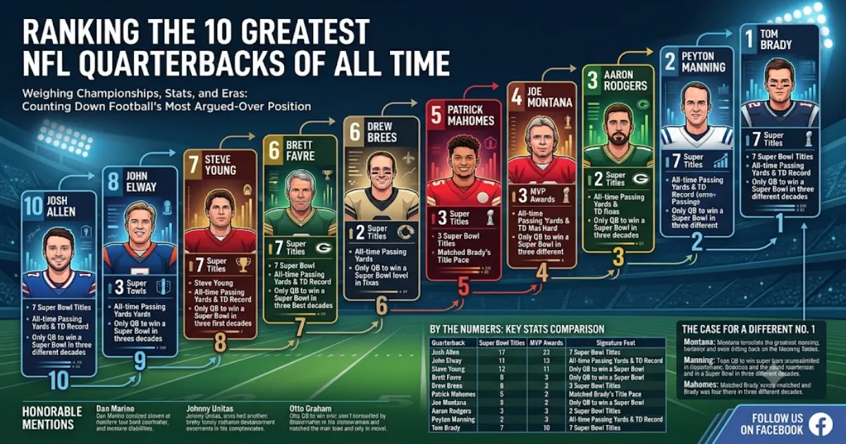Greatest Quarterbacks of All Time: Brady, Manning, Montana and the Rest of the Top 10