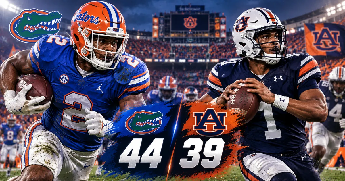 Florida Beats Auburn 44-39: Jadan Baugh Leads Gators